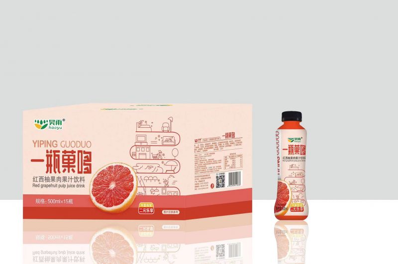 一瓶菓哆-红西柚果肉果汁饮料